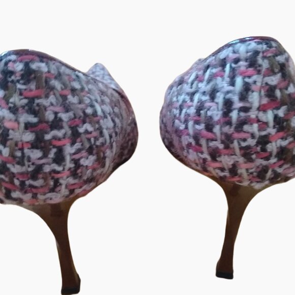 CASADEI TWEED STILETTOS 3 1/2" HEELS POINTED TOE SIZE 8.5 - Picture 14 of 15